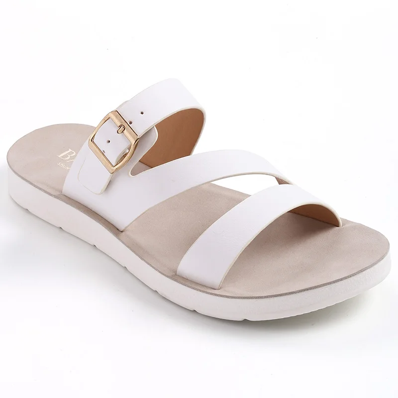 PU Woman Slipper Ladies Slides 2022 New Hot Style Solid Color Soft Shoes