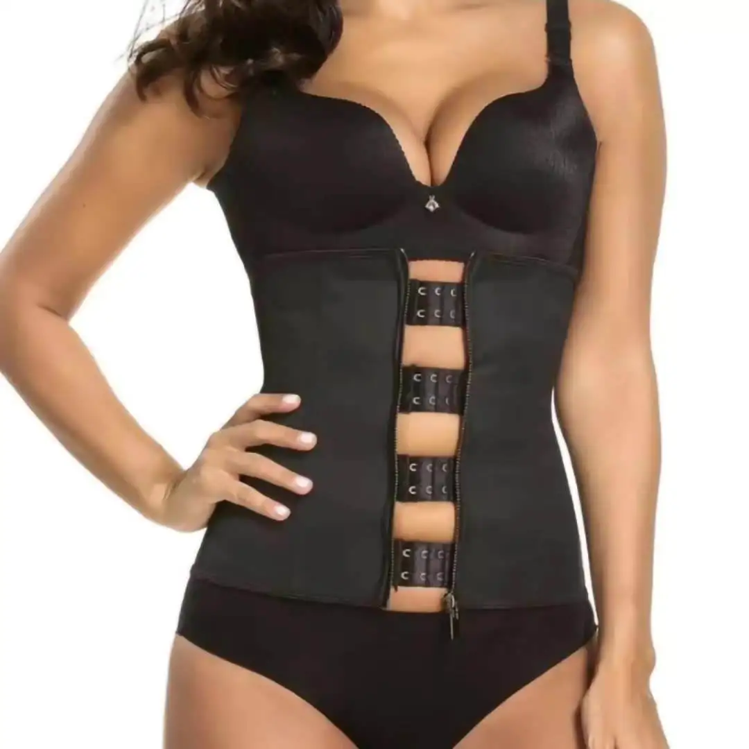 7 Steel Boned Underbust Slimming Waist Shapers Zip & Hook Slimming Sheath Latex Girdles Corset Plus Size