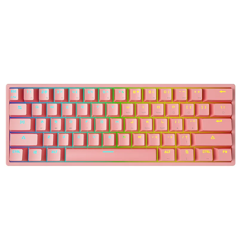 61Keys RGB Backling Gaming Keyboard Colorful Mechanical Custom Gaming Keyboard For Desktop