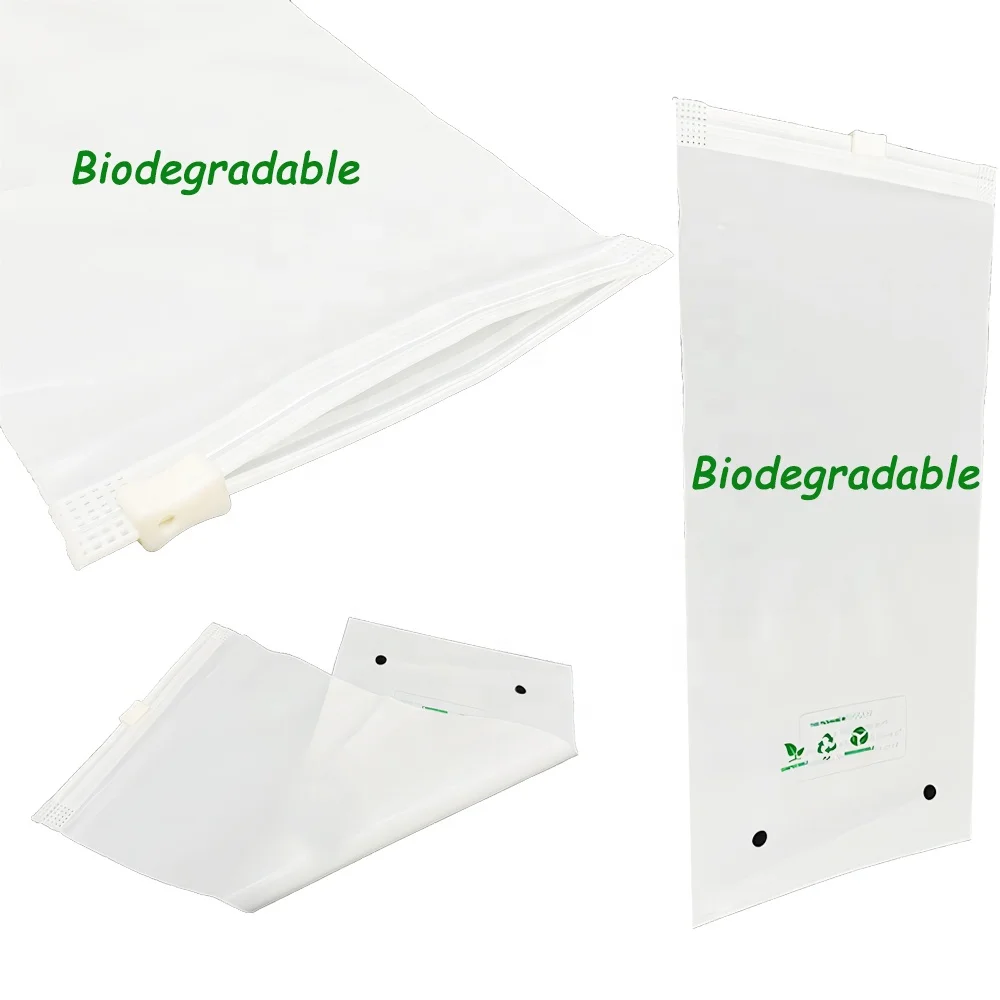 Best Custom Clothes Packaging Zip Lock Bag Biodegradable Matt Frosted Pvc Pe Plastic Clothing PLA Ziplock Zipper Bag With Logo