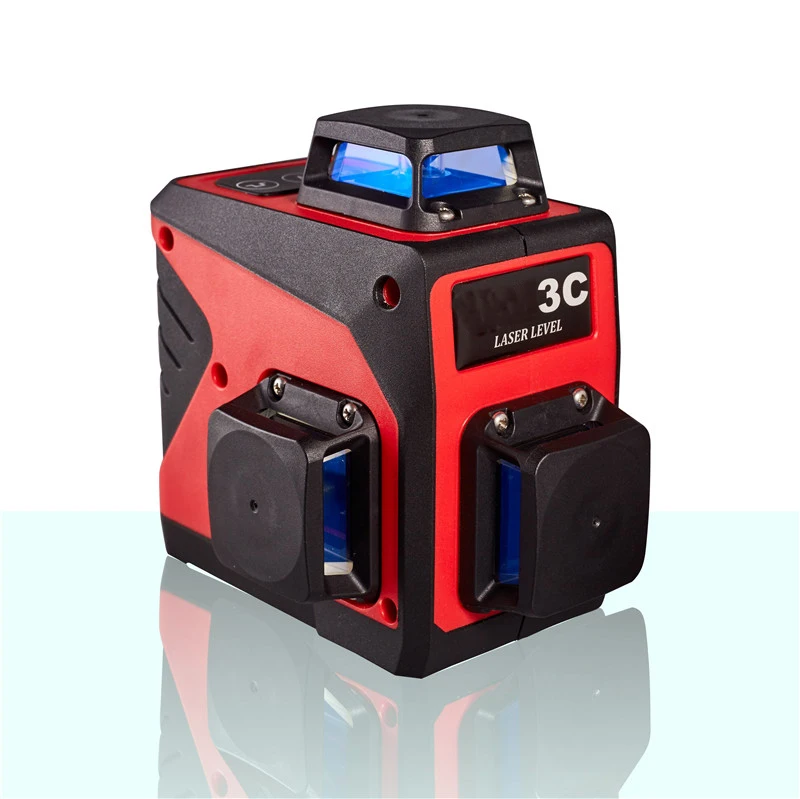 Laser Level  Rechargeable 3 Cone RED Beam Nivel Laser Self Leveling Three Plane Cross Line Lasers 12 lines 3x360 Two LiBattery