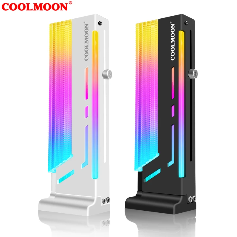 
 COOLMOON CM-GH2 GPU Holder 5V ARGB SYNC Vertical graphics card bracket Height adjustable Magnetic base metal GPU Support rod  