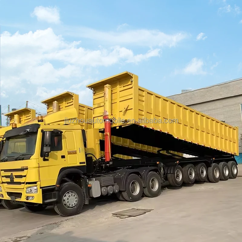 Высокое качество 3 оси 12 колеса FUWA ось 50 тонн Самосвал прицеп для продажи