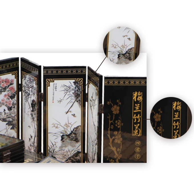 Chinese classical screen decoration, Plum orchid, bamboo and chrysanthemum pattern, suit