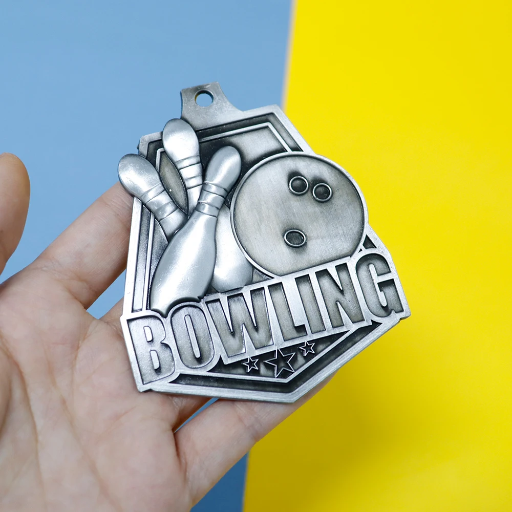 Wholesale Bowling Ball CHAMPIONS FINALIST Medals Blank Medal Sports Souvenir Zinc Alloy Sports Awards Metal Medal