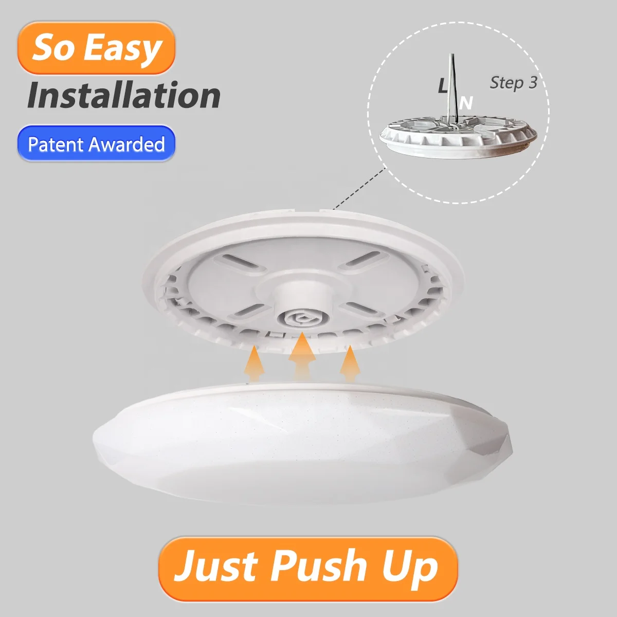 Konshine акриловая Простая установка triproof круглый поп заподлицо indoor Микроволновая печь индукции светодиодный потолочный осветитель с
