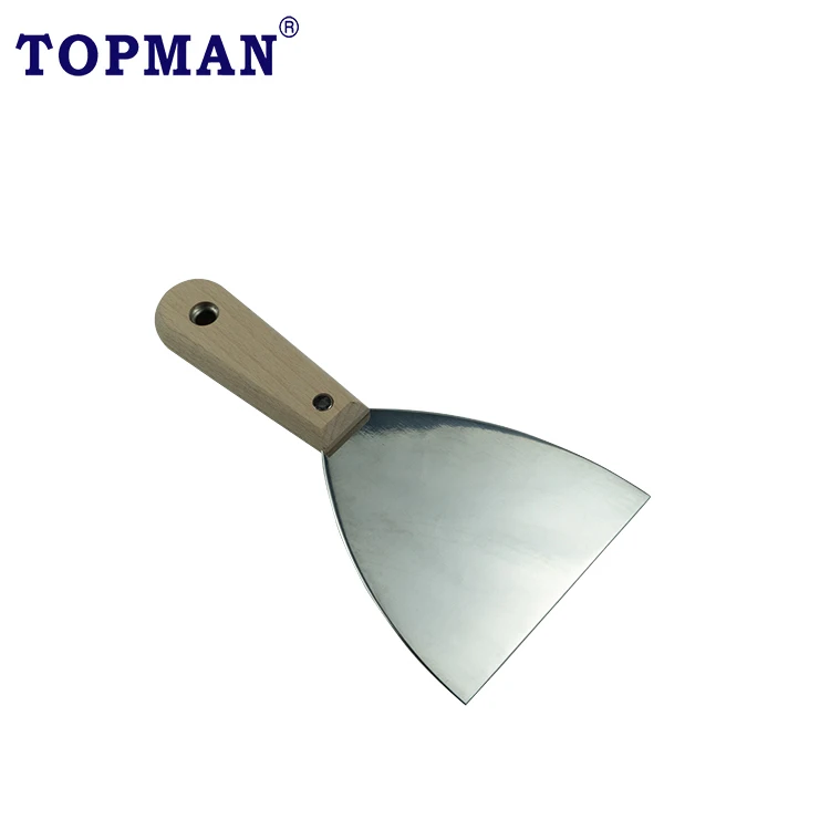Topman 4 Inch Stainless Steel Scraper With Beech Wood Handle Wall Scraper Putty Knife
