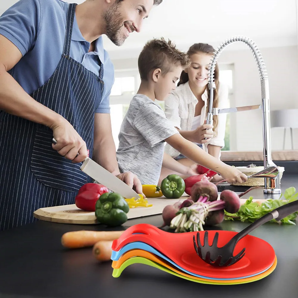  Оптовая продажа кухонный инструмент подставка для супа мягкая кухонная Подставка ложки термостойкая утварь из