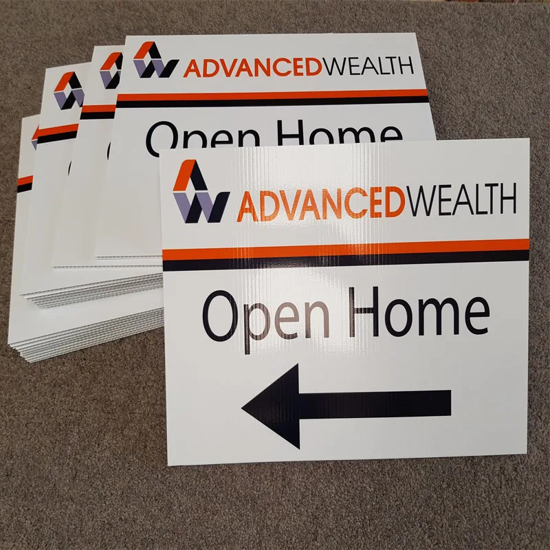 Free Sample 18*24 inches PP corrugated sheet custom traffic letter signs Party Welcome Yard sign
