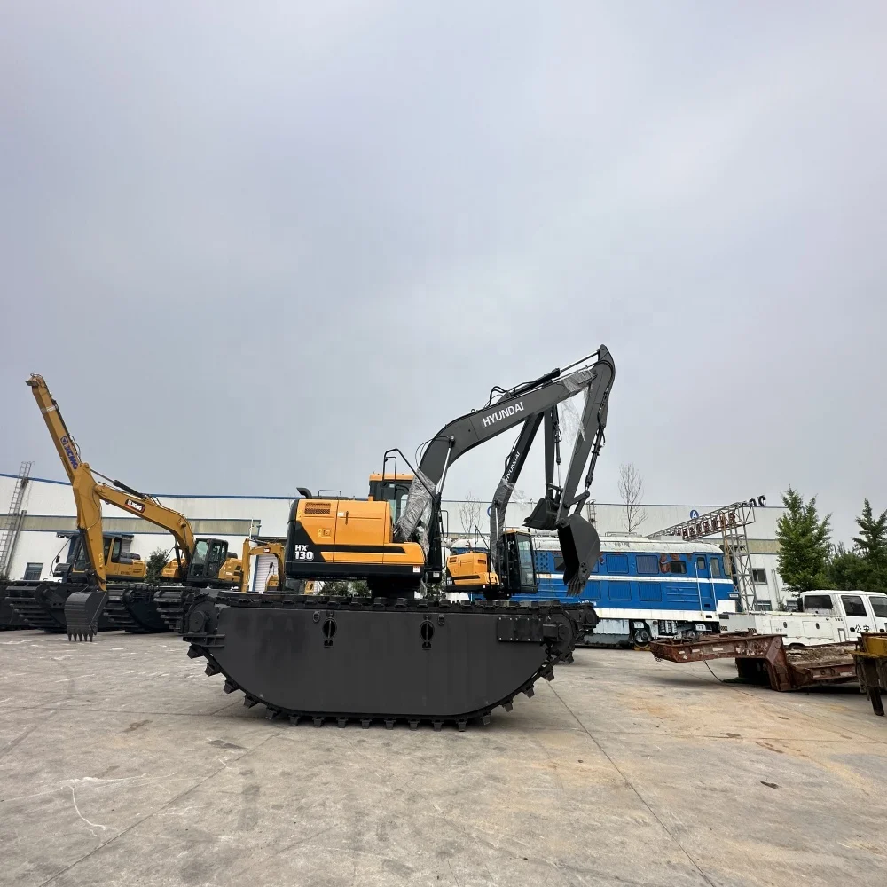 Mini Amphibious floating pontoon for excavator