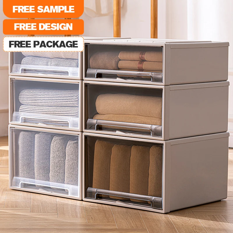 Wannuo Oversized Stackable Closet Drawer Storage Box Free Installation Functional Design for Clothing Storage Boxes