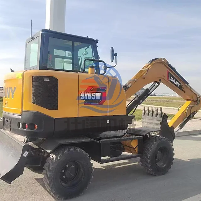 Б/у Sany Sy65w Sy135c Sy35u 6 тонн 1 м3 мини-колесный экскаватор по конкурентоспособной цене