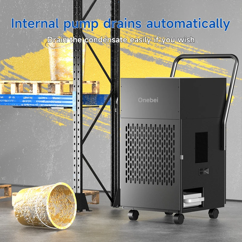 High-Power 50L Smart Automatic Defrost Commercial Adjustable Humidistat  Air Filter Warehouses Dehumidifier For Industrial