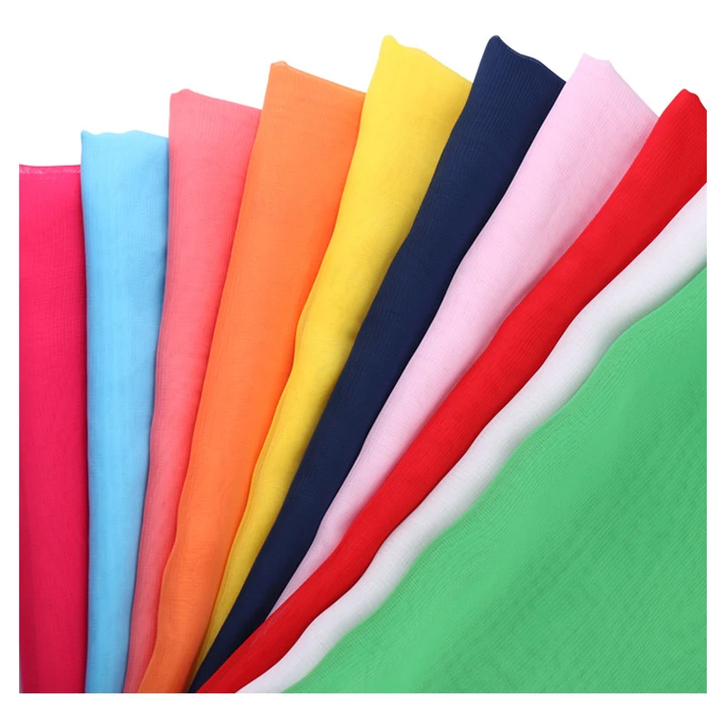 RTS 100% Polyester Solid Color 100D Chiffon Georgette Fabric For Dress