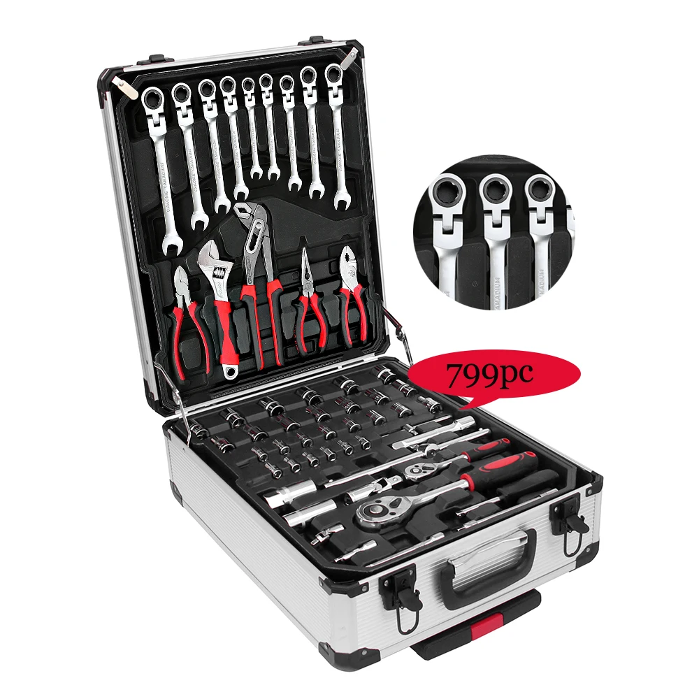 
SRUNV 799pc/D5 New Design tools hardware screwdriver Tool Set Tools Box All Set With Suitcase 