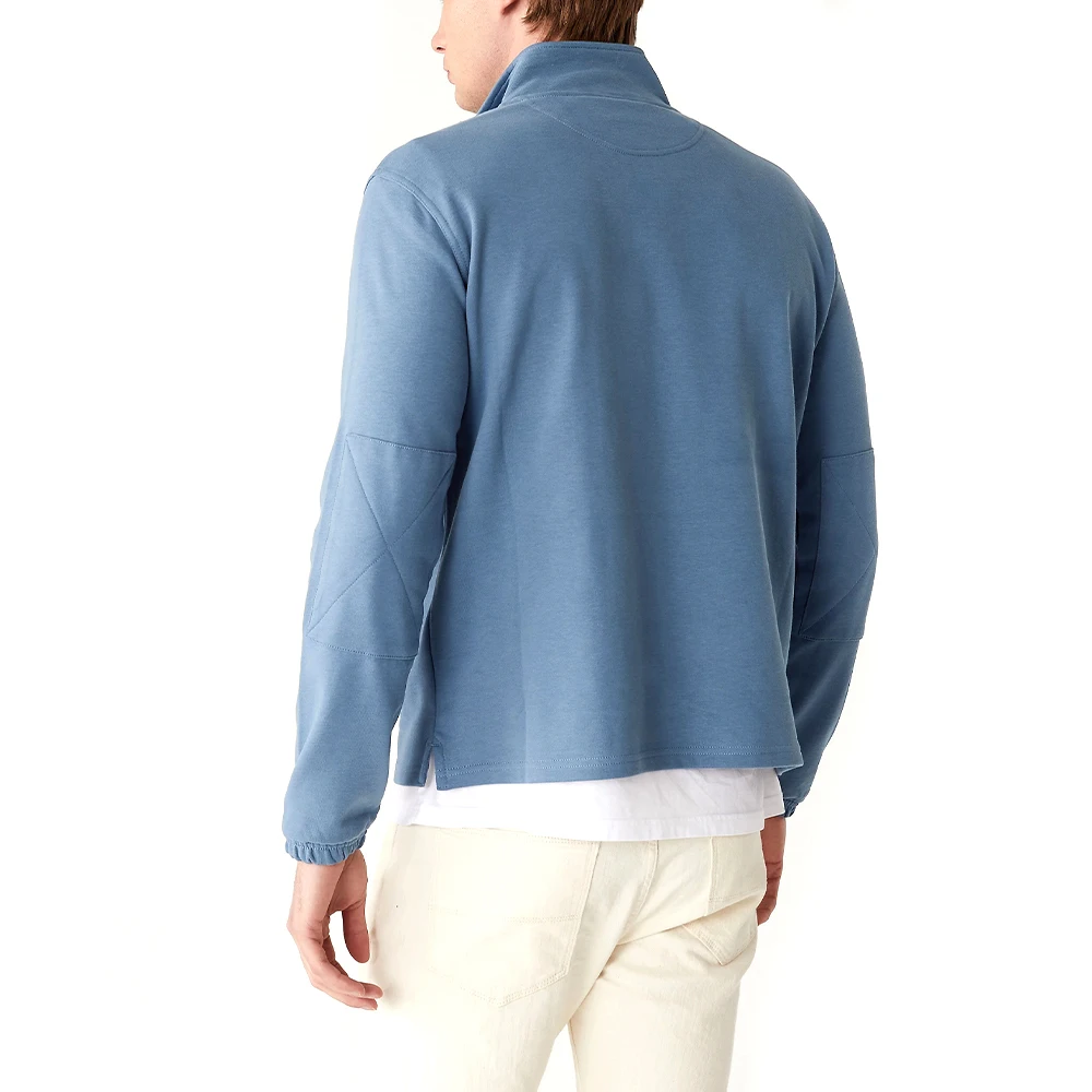 100% Cotton Long Sleeve Men Blank Sweater Half Zip Cotton Street Funnel Neck Boys Autumn Comfy Sweatshirt