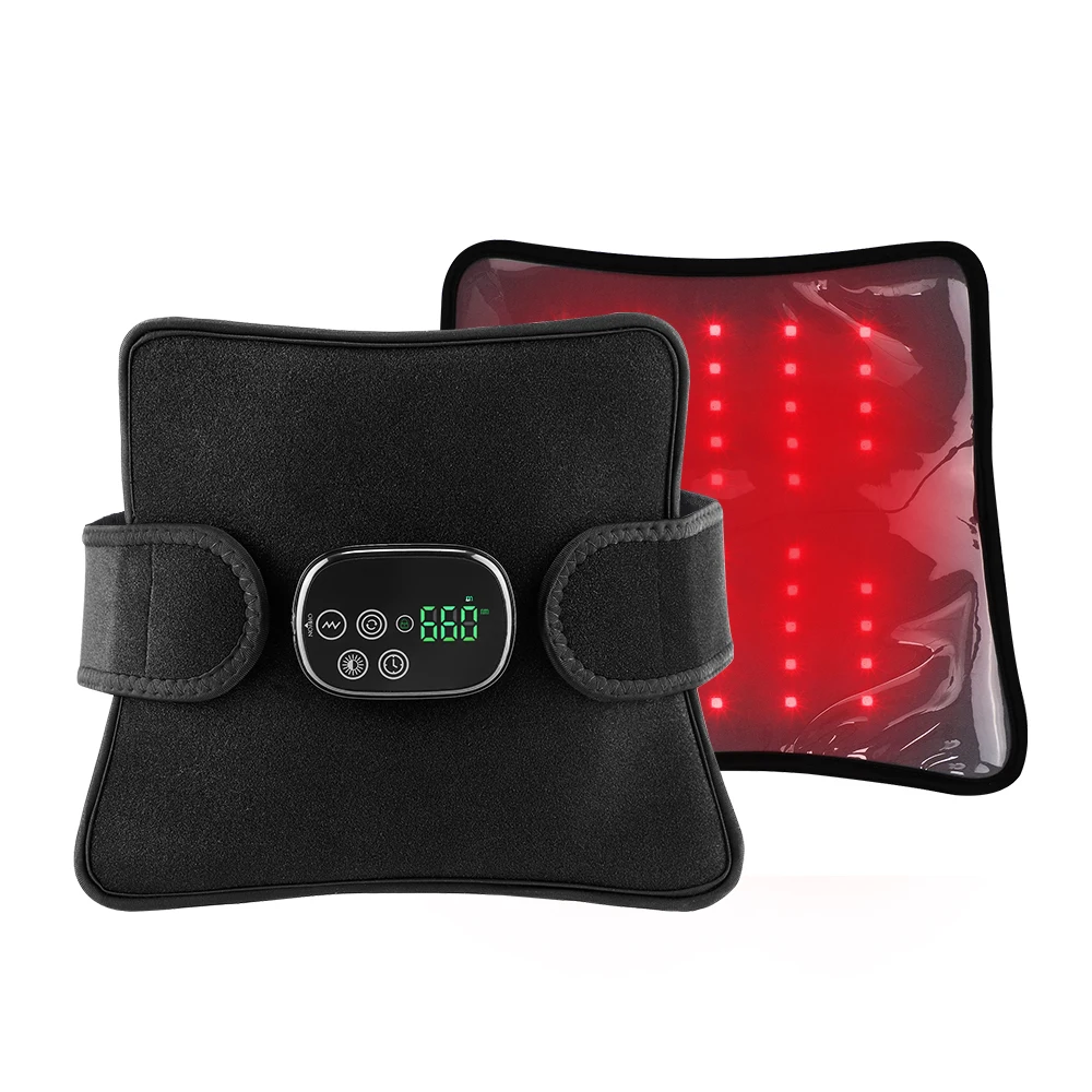 660nm 850nm Infrared Muscle Pain Relief Wearable Arm Knee Belly Back Waist Massager Belt Red Light Therapy Pad for Full Body
