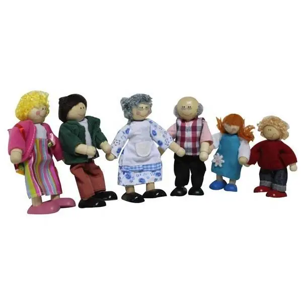 Top Sale China Factory Supply Price Custom Made Christmas Gift Toy Wholesale Happy Family Wooden Doll