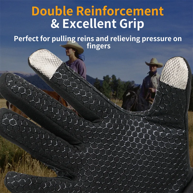 Wear-resistant Horse Riding Equestrian Gloves Touchscreen 7.4V Rechargeable Battery Electric Heating Gloves