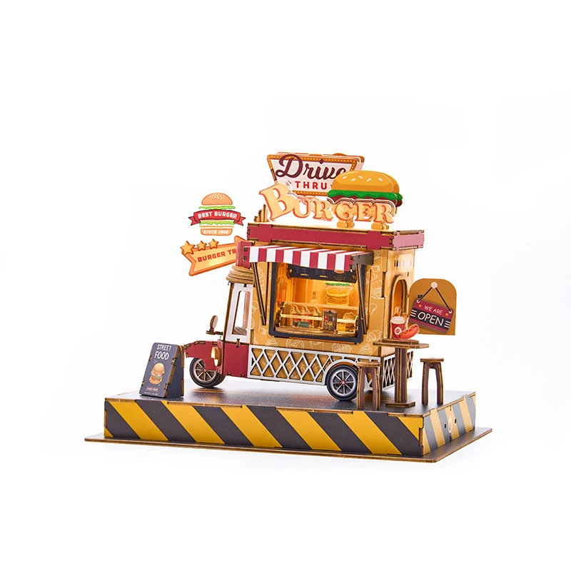 New Education Bricks Mini Blocks Building Toy  Food Truck Car Toys Dining Car Building Bricks for Kids