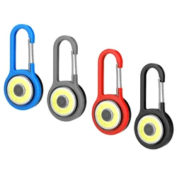Portable Wholesale Plastic Carabiner Torch Light Pocket Mini Hook COB LED Keychain Flashlight