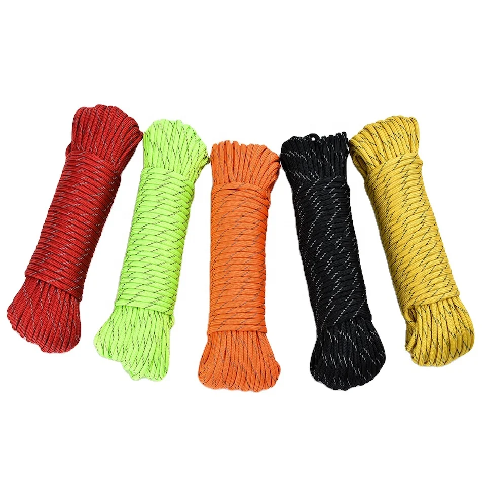 Amazon hot sale reflective paracord custom outdoor 4mm paracord survival 7 inner strands paracord 550
