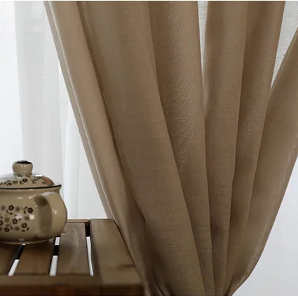 Wholesale Plain Bright Window Curtains For The Living Room Luxury Bedroom Hotel Thermal Insulated Hemp Fabric