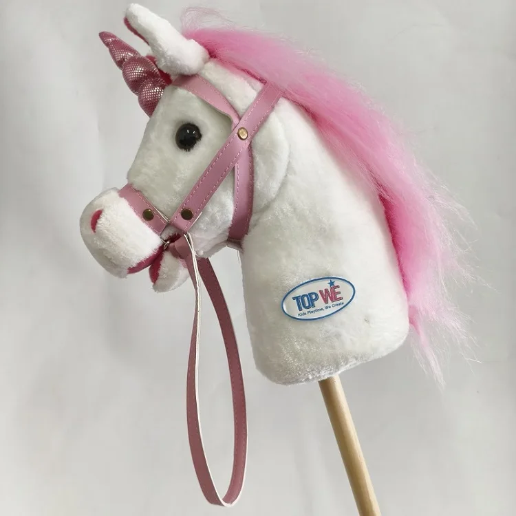 2024 Wholesale Hot Style Customize Lovely Plush Horse Ride On Sticks Hobby Horse Stick Custom Plush Toys