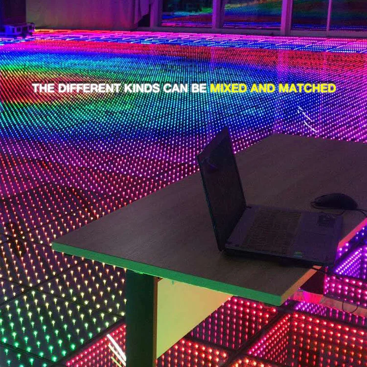 Wireless Fast Set Up Ultra-sim DMX 3D Mirror Magnetic LED Dance Floor