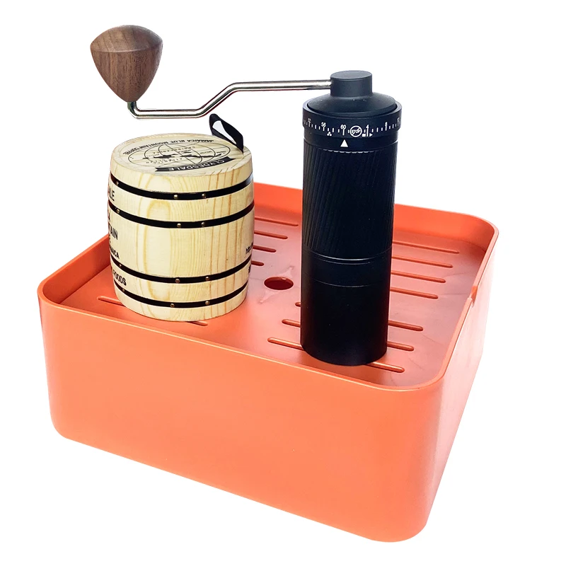 CNC Manual Coffee Bean Grinder With Wooden Storage Barrel For Gift Set