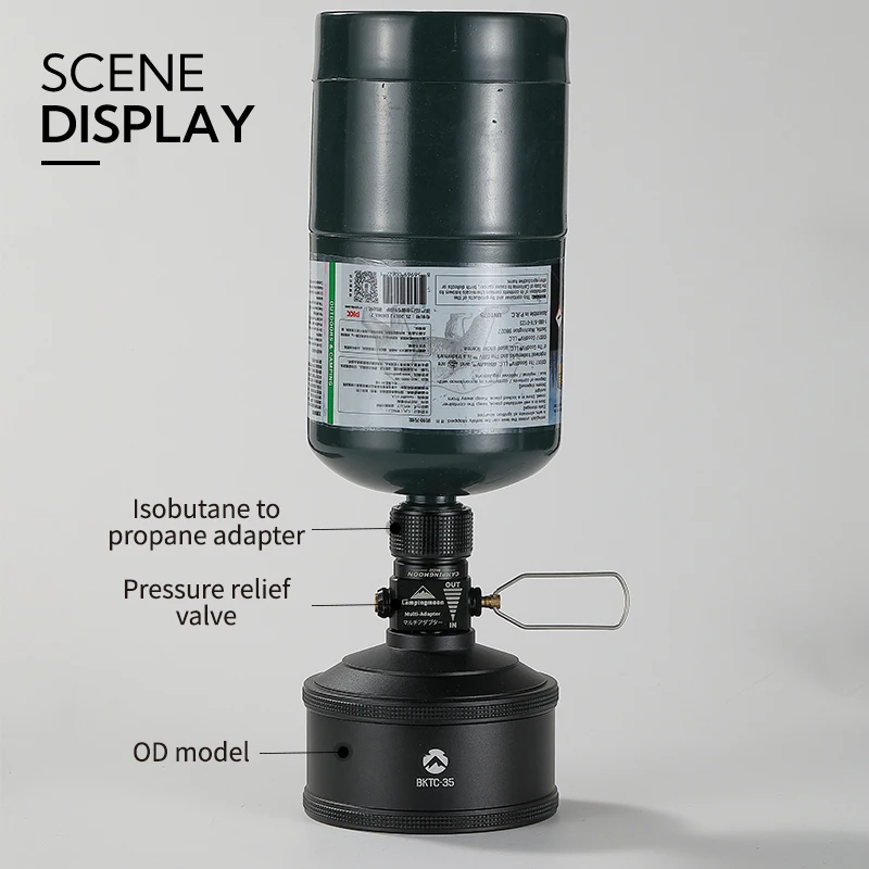 Campingmoon black camping gears 3 in 1 set  gas can refill adapter  butane propane canister saver  cartrige set durable gas can