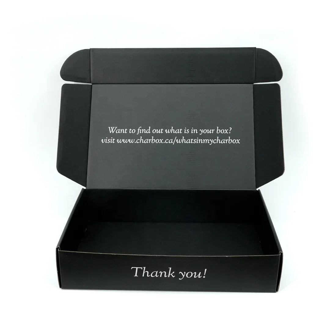 Factory Supply Free sample custom black color hardboard paper custom shipping corrugated subscription boxes for business