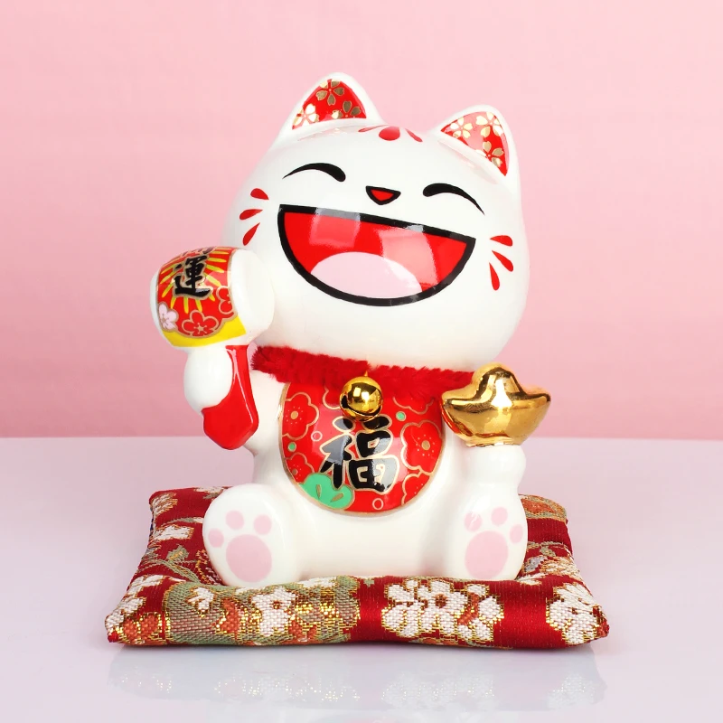 BONWILL Laughing Lucky Cats Cat Gold Money Decorations for Home Fathers Day Gifts for Best Wishes