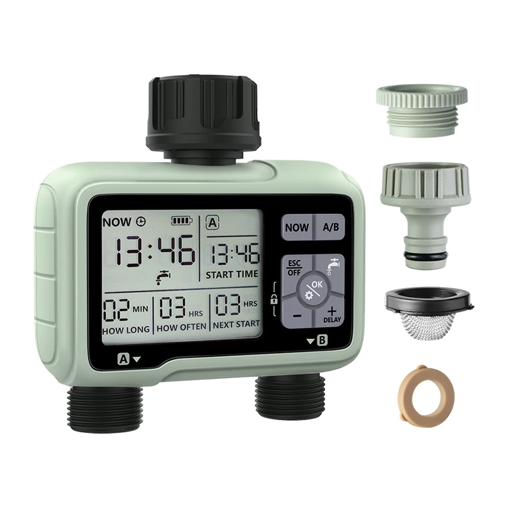Latest 2 Outlets  Water Timer 2-Zone Garden Watering Timer  with Factory Price