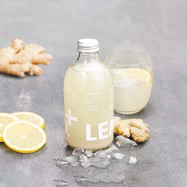 French square 280ml 500ml high quality clear glass beverage fruit wine bottle milk tea drink glass bottle for juice