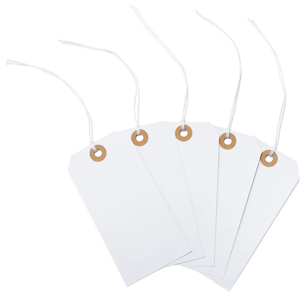 Pre-strung Writable Blank Kraft Price Marking Tags White Paper Shipping Tag