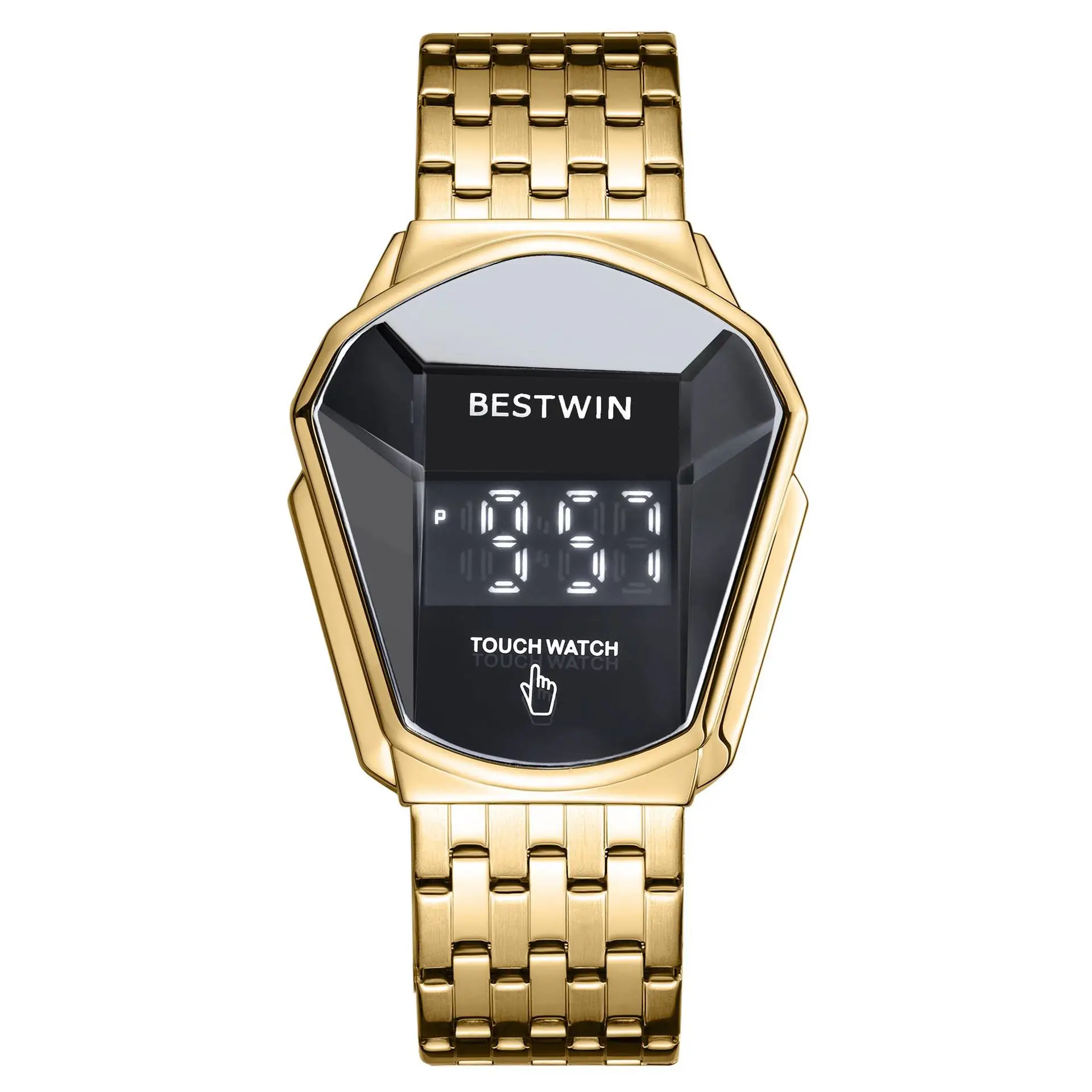 Bestwin 6616 Mens Locomotive Wrist Watches High Quality Touch Screen LED Digital Bracelet Watches Reloj Hombre Het ile peodve