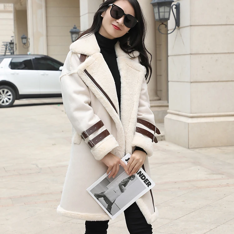 Suede lamb wool coat women new autumn winter  thickened fleece  fur coat