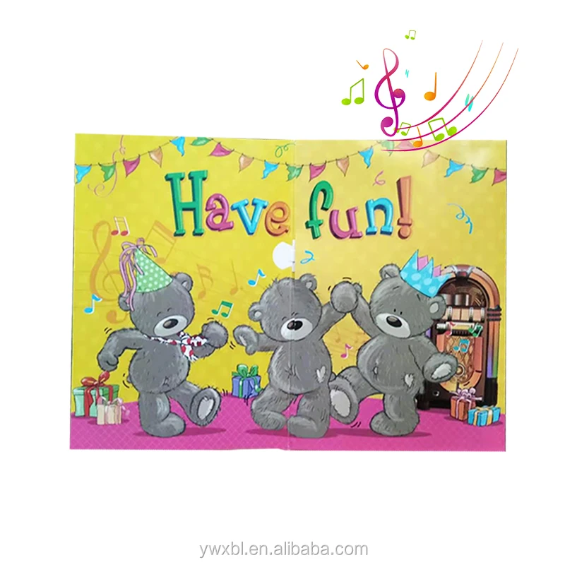 Zebulun muiscal greeting card Greeting cards music sound voice recording greeting card for party gift