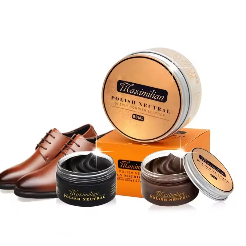 Factory Wholesale Neural Brown Black Nourishing Leather Shoe Care Shine Shoe Cream Polish 50ml/80ml