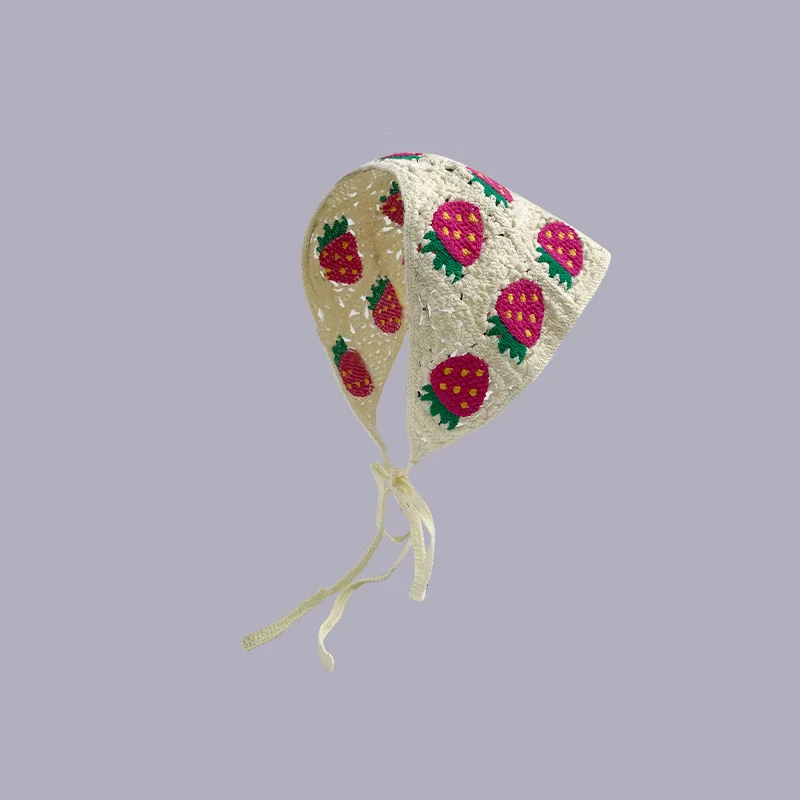 Ins fashion girls crochet headbands knitted hair accessories triangle head scarf