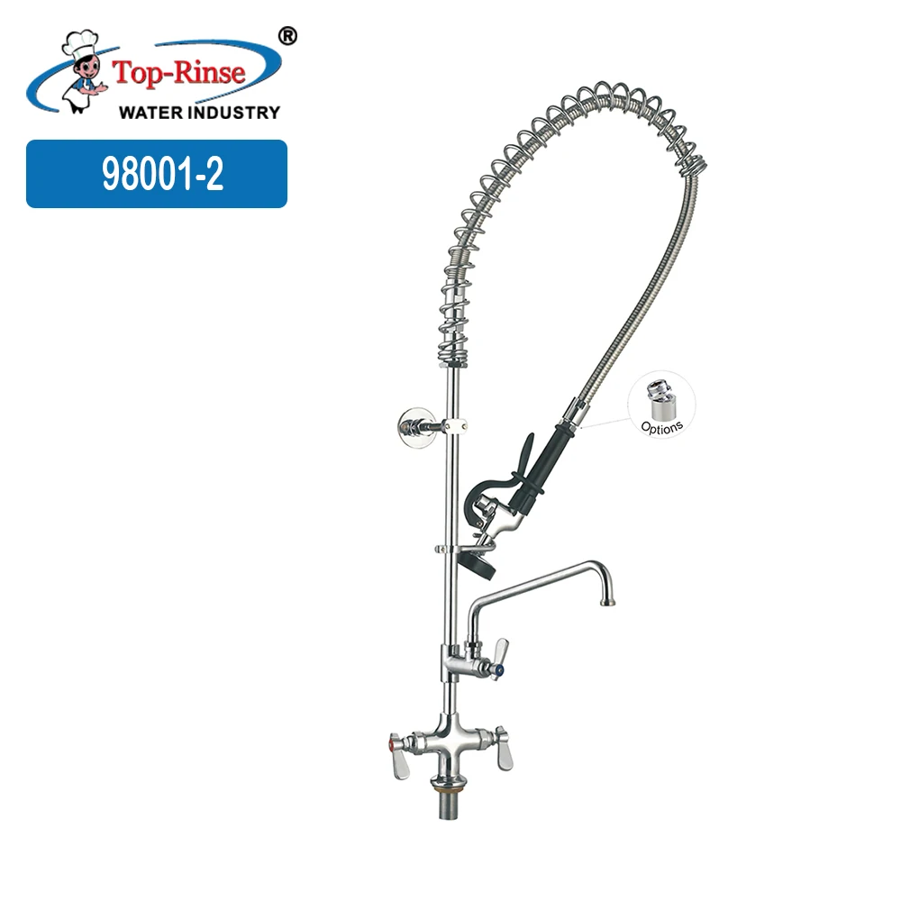98001-2 Deck Mount Double Lever Plumbing Pre Rinse Spray Unit Dishwasher Kitchen Sink Faucet Taps