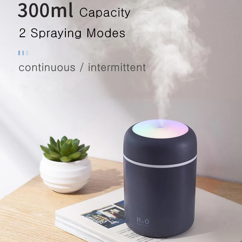 Amazon top seller Best Mini Humidifier Portable 300ml Cool Mist Nebulizer Car USB Ultrasonic Air Humidifiers Diffuser
