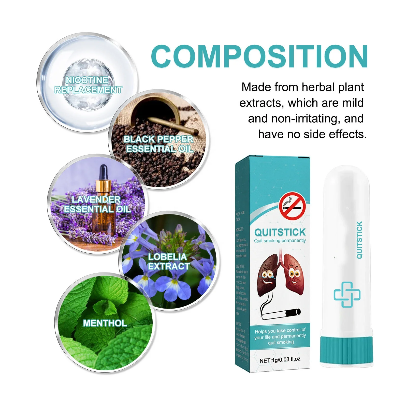 hot sale quit smoking stick products relieve congestion nose clean body care nasal inhaler stick