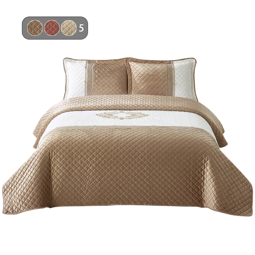 3 шт. Комплект постельного белья из бархатной вышивки