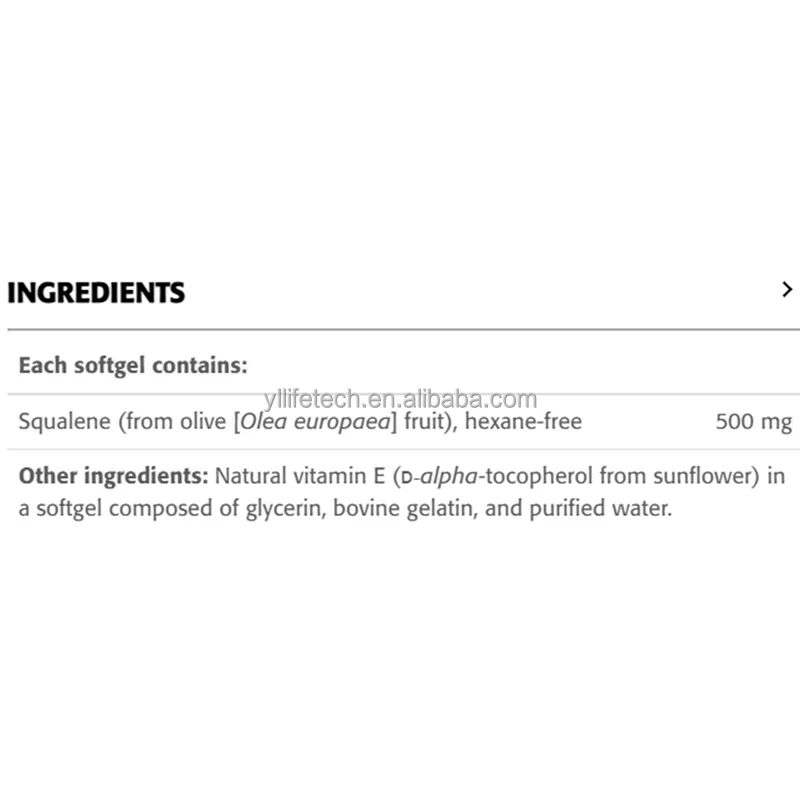 GMP Squalene Softgels Squalene Supplement Vegan Squalene Capsules Skin Care Anti-Fatigue