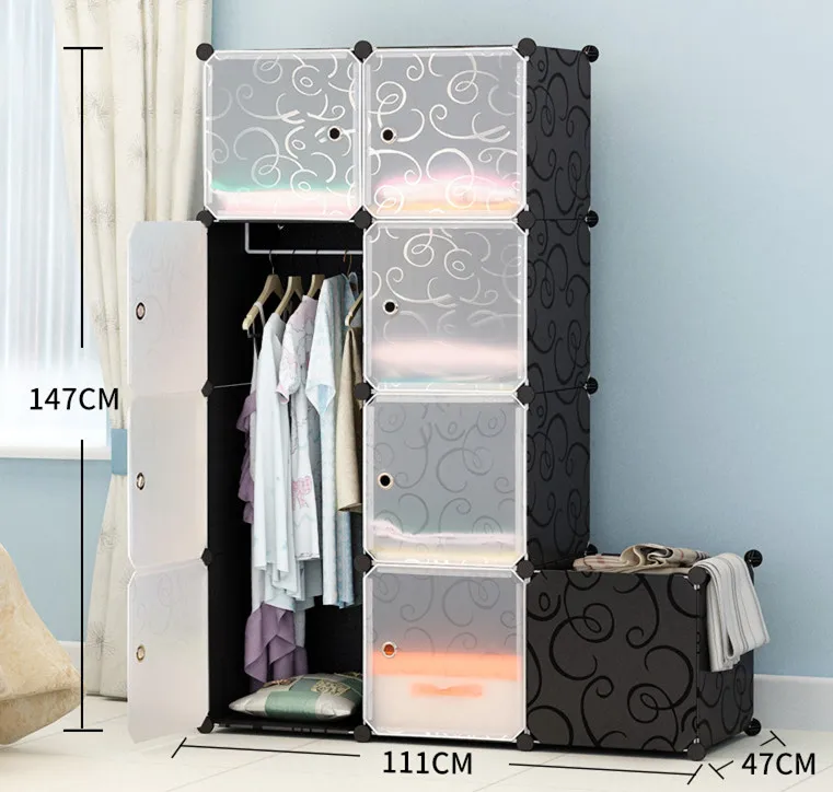 
2020Promotion students Wardrobe Clothes Quilt DIY Wardrobe Simple plastic Cabinet 