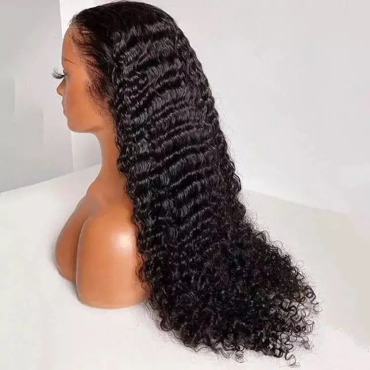 EB 13x6 Raw Indian Lace Frontal Human Hair Wig ,Glueless HD Full Lace Frontal Wigs, Brazilian Straight Curly Wig For Black Women