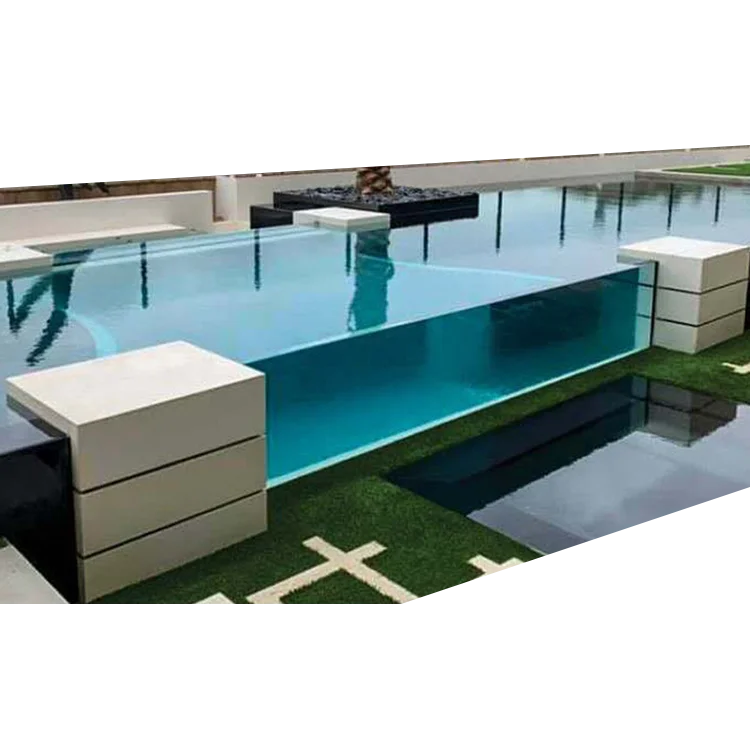 Customized Anti-Uv  Plastic Plexi Glass Garden Swim Pools Wall, Customized Size Acrylic Panels For Swimming Pool@