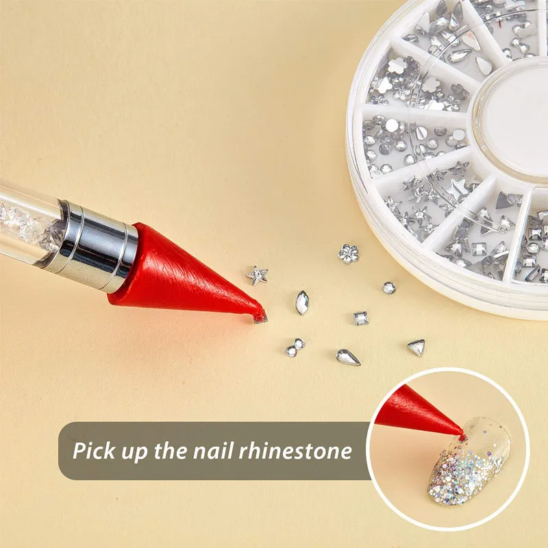 Wax Pencil for Rhinestones,Rhinestone Pickup Tool Jewel Gems Crystals Studs Picker Dotting Pen Rhinestone Applicator Tool for Na